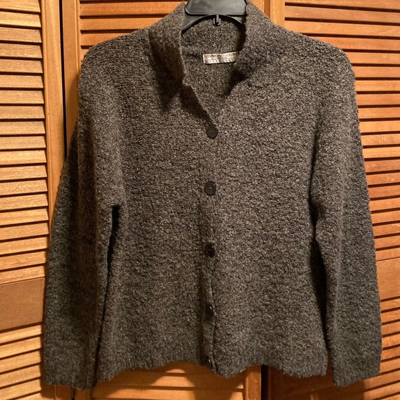 Carolyn Taylor Essentials Grey Poodle Knit Cardigan - Picture 2 of 12